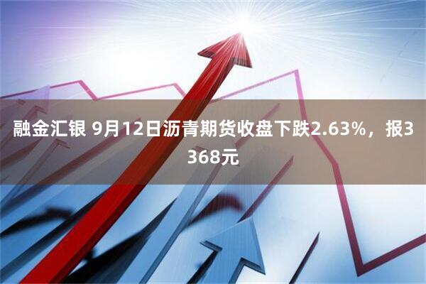 融金汇银 9月12日沥青期货收盘下跌2.63%，报3368元