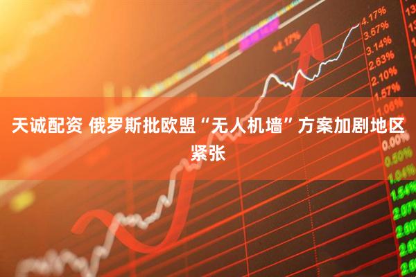 天诚配资 俄罗斯批欧盟“无人机墙”方案加剧地区紧张
