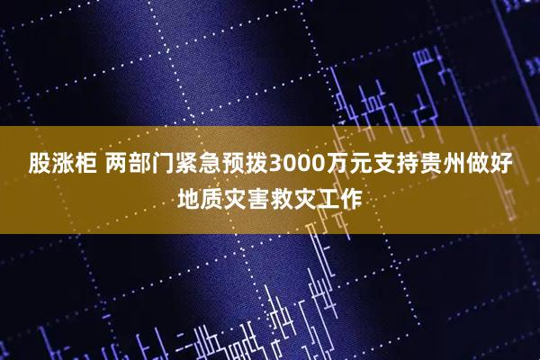 股涨柜 两部门紧急预拨3000万元支持贵州做好地质灾害救灾工作